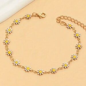 🛍️NIP 14k gold-plated daisy anklet